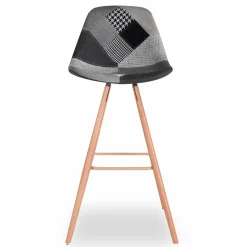 IDMarket Tabourets de bar scandinaves patchworks noir, gris et blancs* Collection Scandinave|Tabourets De Bar
