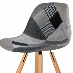 IDMarket Tabourets de bar scandinaves patchworks noir, gris et blancs* Collection Scandinave|Tabourets De Bar