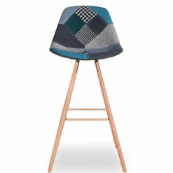 IDMarket Tabourets de bar scandinaves bleu patchwork* Collection Scandinave|Chaises De Bar