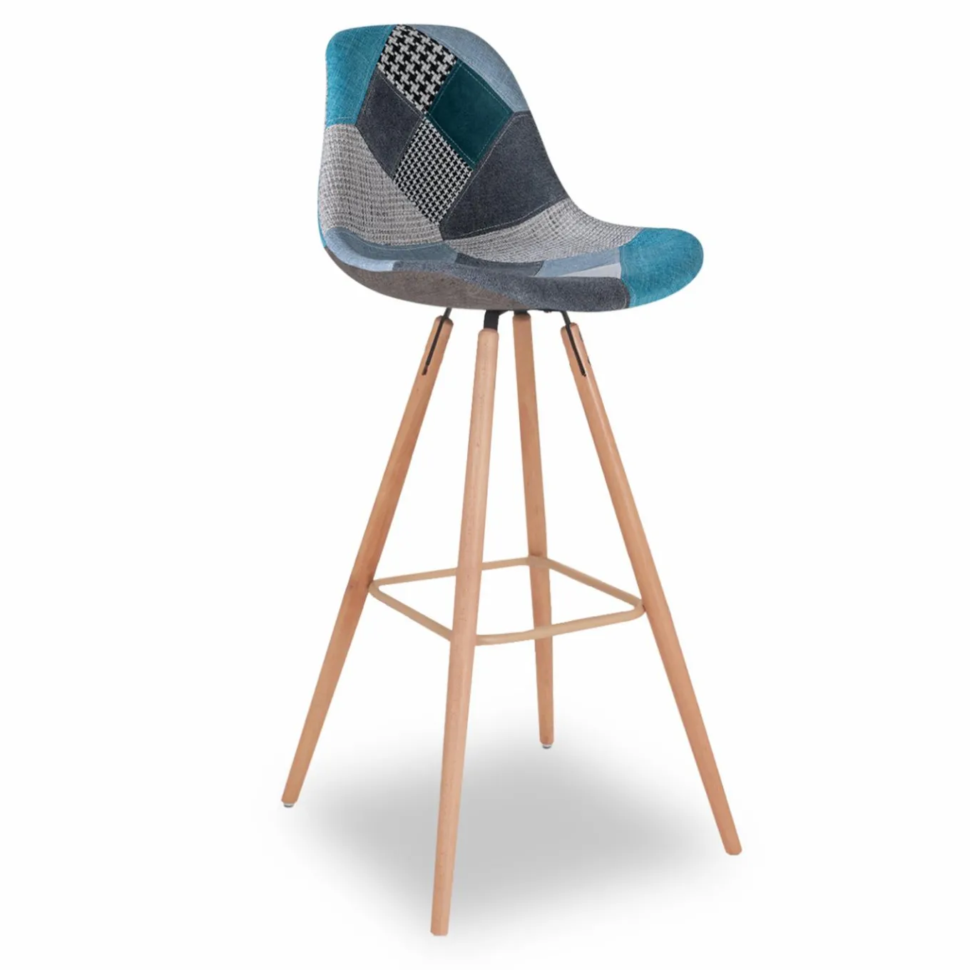 IDMarket Tabourets de bar scandinaves bleu patchwork* Collection Scandinave|Chaises De Bar