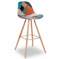 IDMarket Tabourets de bar scandinaves patchwork multicolore* Collection Scandinave|Tabourets De Bar