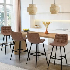 IDMarket Tabourets de bar vintage marron vieilli* Collection Vintage|Collection Moderne