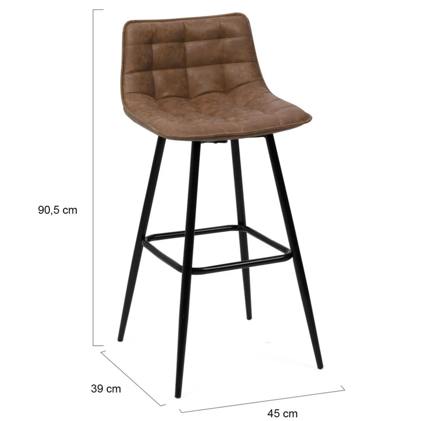IDMarket Tabourets de bar vintage marron vieilli* Collection Vintage|Collection Moderne
