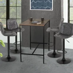 IDMarket Tabourets réglables en hauteur gris* Collection Vintage|Tabourets De Bar