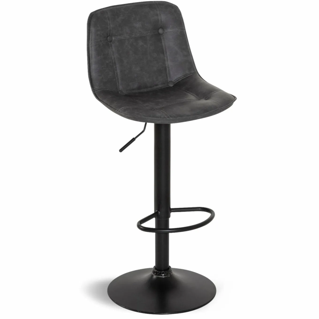 IDMarket Tabourets réglables en hauteur gris* Collection Vintage|Tabourets De Bar