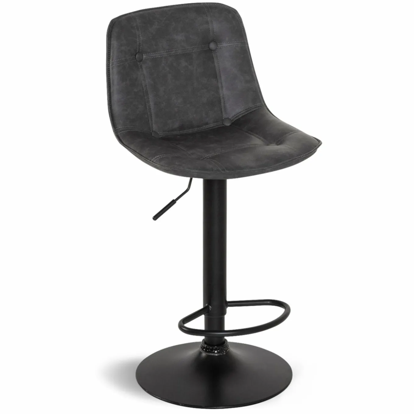 IDMarket Tabourets réglables en hauteur gris* Collection Vintage|Tabourets De Bar