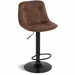 IDMarket Tabourets réglables en hauteur marron* Collection Vintage|Tabourets De Bar