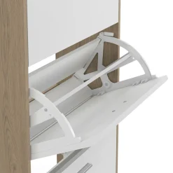 IDMarket Étagère à chaussures 4 portes* Meubles Blancs|Petits Meubles