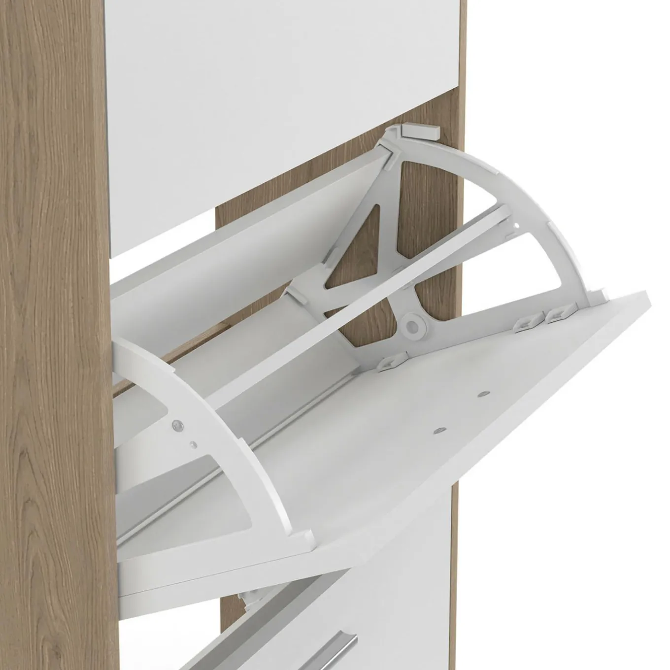 IDMarket Étagère à chaussures 4 portes* Meubles Blancs|Petits Meubles