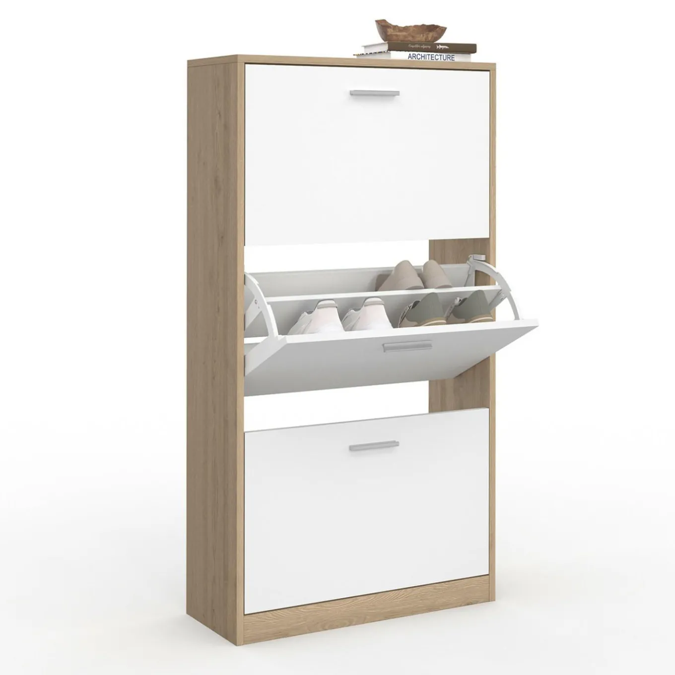 IDMarket Étagère à chaussures 3 portes* Meubles Hauts|Petits Meubles