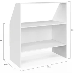 IDMarket Étagère sous pente blanche 2 niveaux* Meubles Blancs|Meubles En Bois
