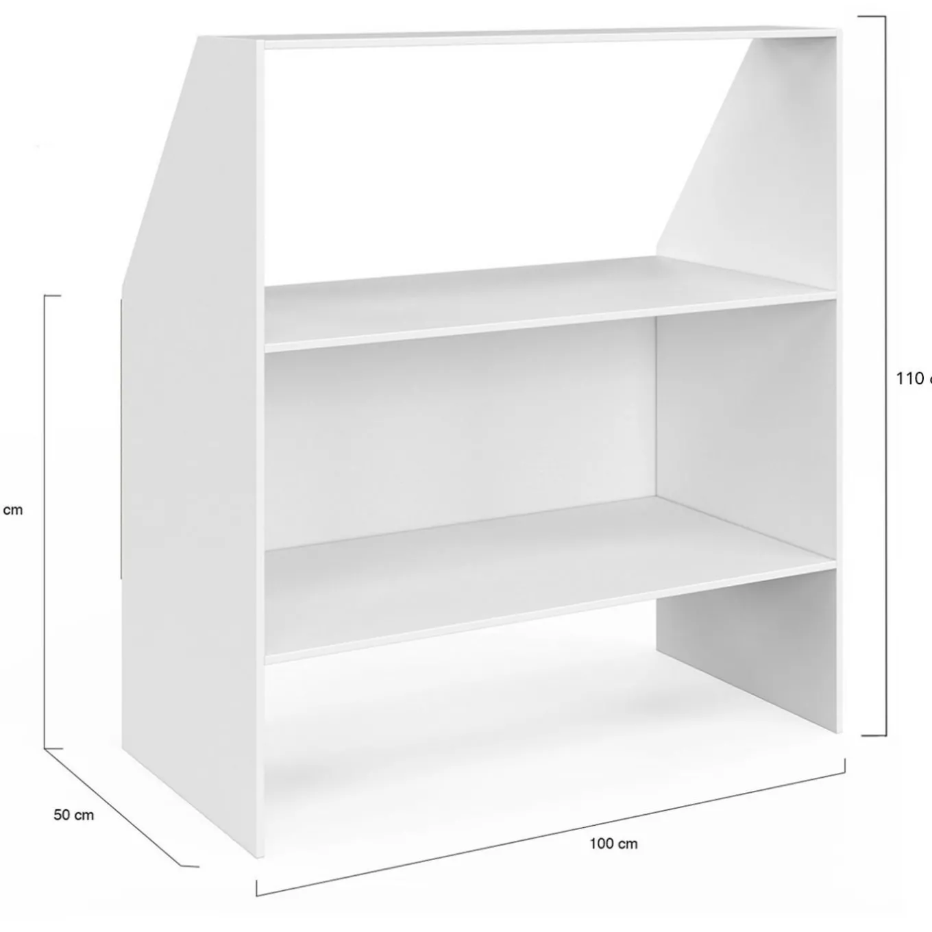 IDMarket Étagère sous pente blanche 2 niveaux* Meubles Blancs|Meubles En Bois