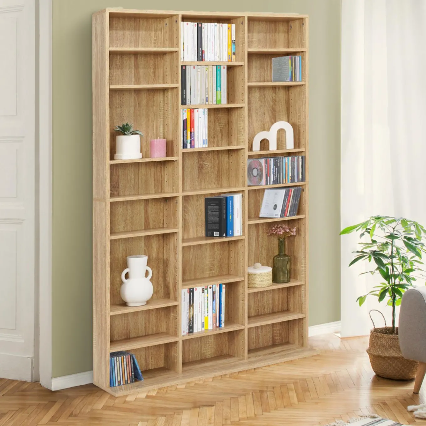 IDMarket Étagère bibliothèque 30 cases modulables effet bois* Meubles Hauts|Meubles En Bois