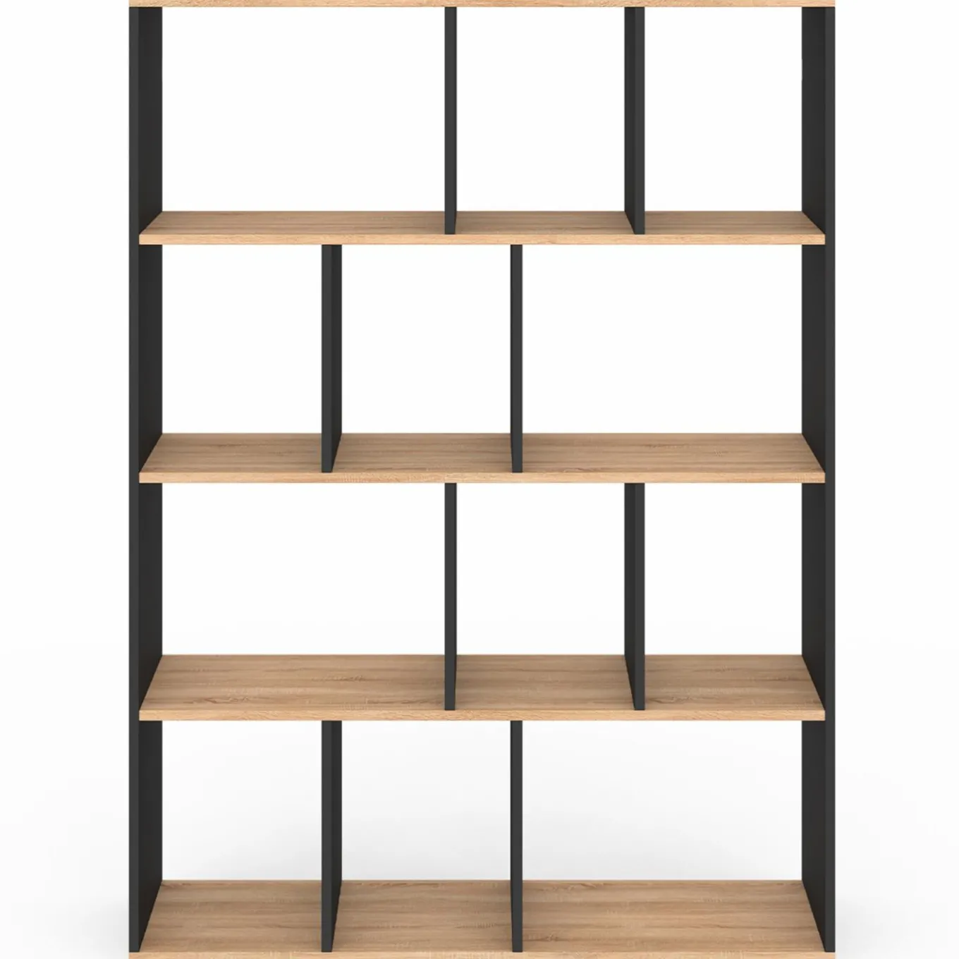 IDMarket Étagère bibliothèque 4 niveaux noir et effet bois 143 cm* Etagères