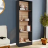 IDMarket Étagère bibliothèque 5 niveaux noir et effet bois H.190cm* Etagères|Bibliothèques
