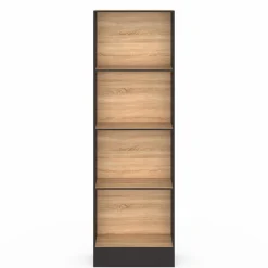 IDMarket Étagère bibliothèque 5 niveaux noir et effet bois H.190cm* Etagères|Bibliothèques