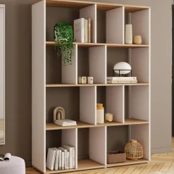 IDMarket Étagère bibliothèque 4 niveaux blanc et effet bois 143 cm* Etagères