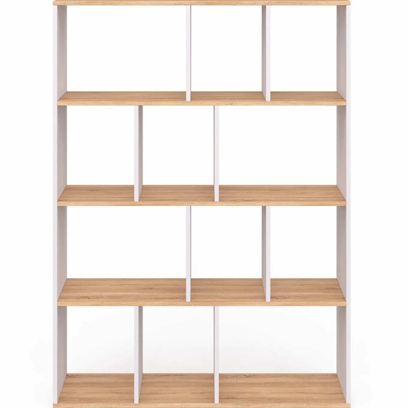 IDMarket Étagère bibliothèque 4 niveaux blanc et effet bois 143 cm* Etagères