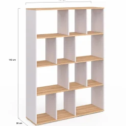 IDMarket Étagère bibliothèque 4 niveaux blanc et effet bois 143 cm* Etagères