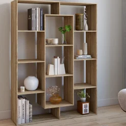 IDMarket Étagère bibliothèque avec 11 compartiments effet bois* Meubles Hauts|Meubles En Bois