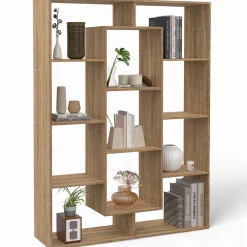 IDMarket Étagère bibliothèque avec 11 compartiments effet bois* Meubles Hauts|Meubles En Bois