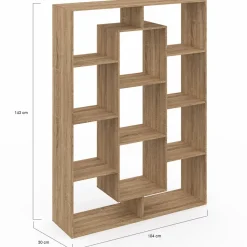 IDMarket Étagère bibliothèque avec 11 compartiments effet bois* Meubles Hauts|Meubles En Bois