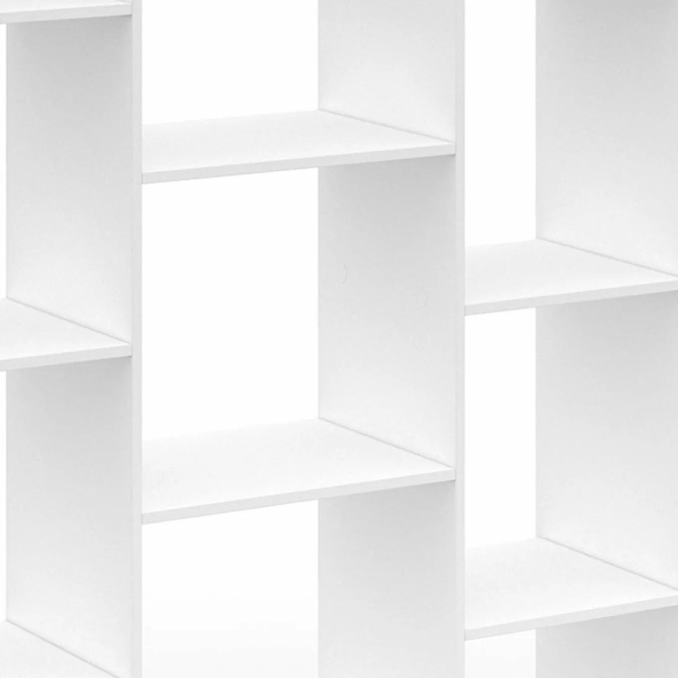 IDMarket Étagère bibliothèque blanche 143 cm 11 compartiments* Collection Design|Collection Agencement Magasin