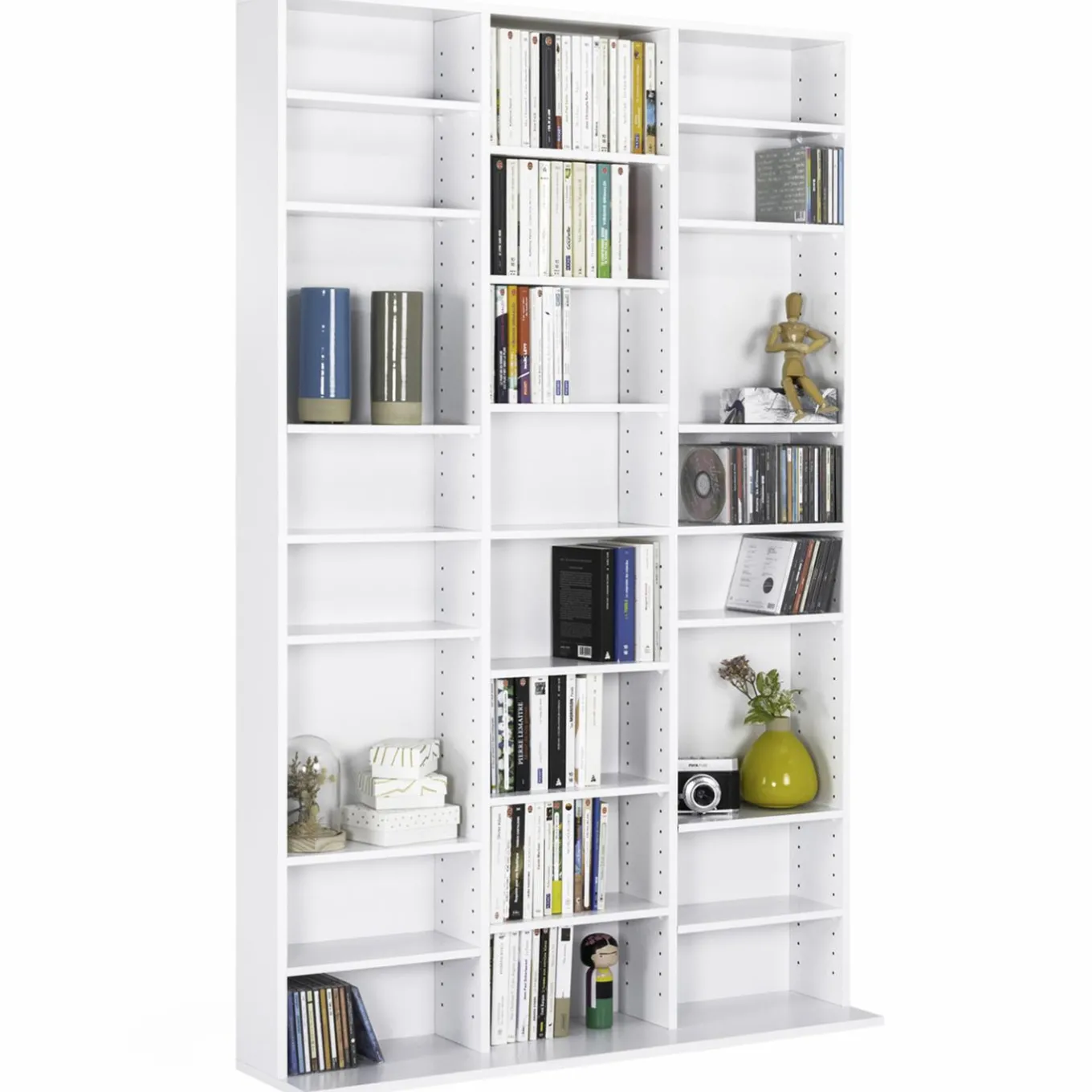 IDMarket Étagère bibliothèque bois blanc 30 cases modulables* Meubles Hauts|Meubles Blancs