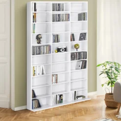IDMarket Étagère bibliothèque bois blanc 30 cases modulables* Meubles Hauts|Meubles Blancs