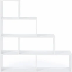 IDMarket Étagère escalier blanche* Meubles Blancs|Collection Télétravail