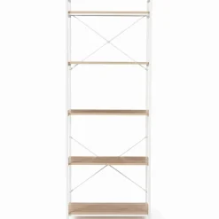 IDMarket Étagère industrielle bois et métal blanc 5 niveaux* Meubles Hauts|Meubles Blancs