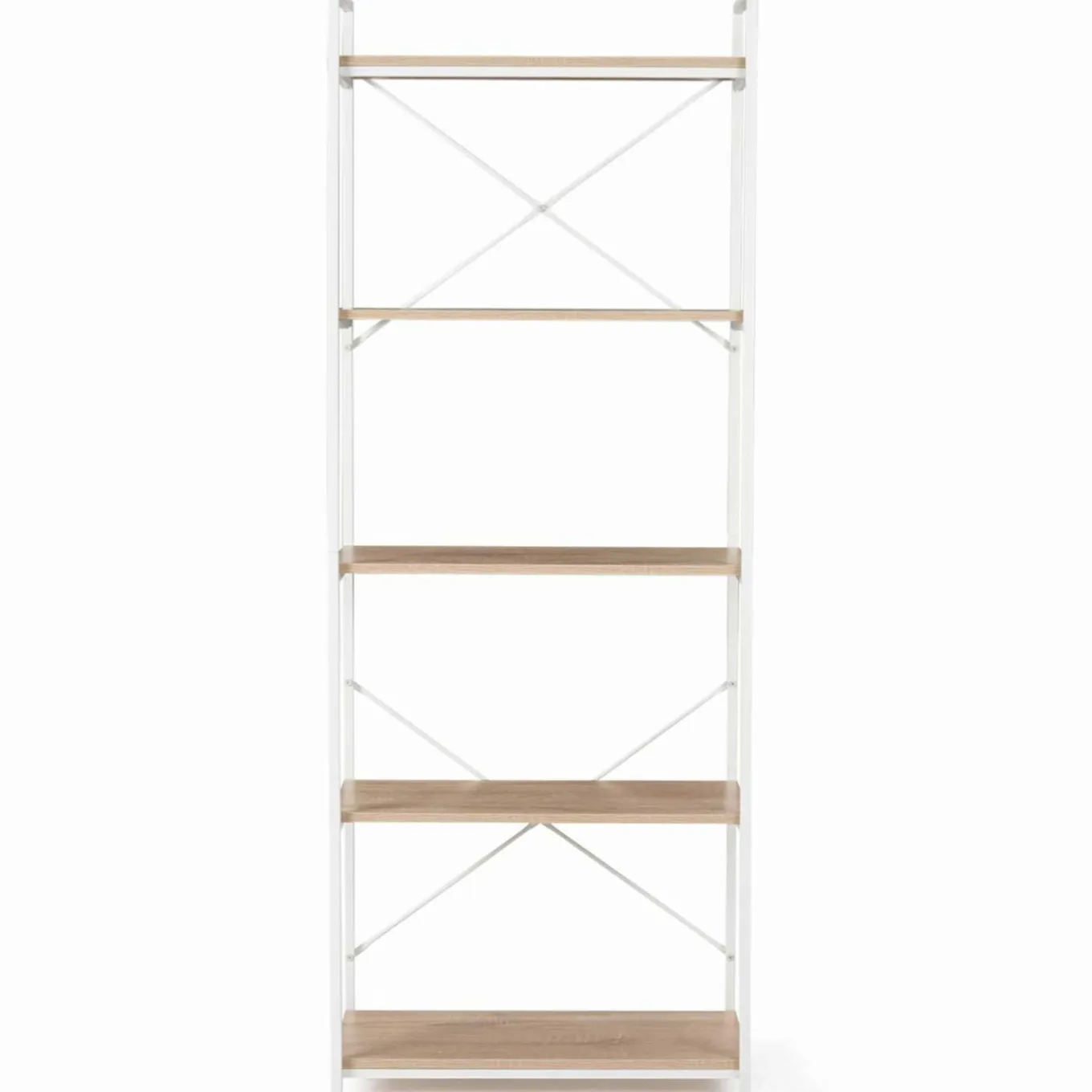 IDMarket Étagère industrielle bois et métal blanc 5 niveaux* Meubles Hauts|Meubles Blancs