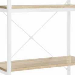 IDMarket Étagère industrielle bois et métal blanc 5 niveaux* Meubles Hauts|Meubles Blancs