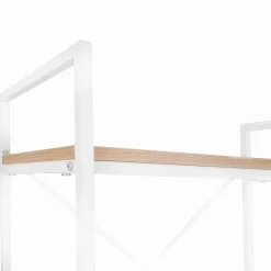 IDMarket Étagère industrielle bois et métal blanc 5 niveaux* Meubles Hauts|Meubles Blancs