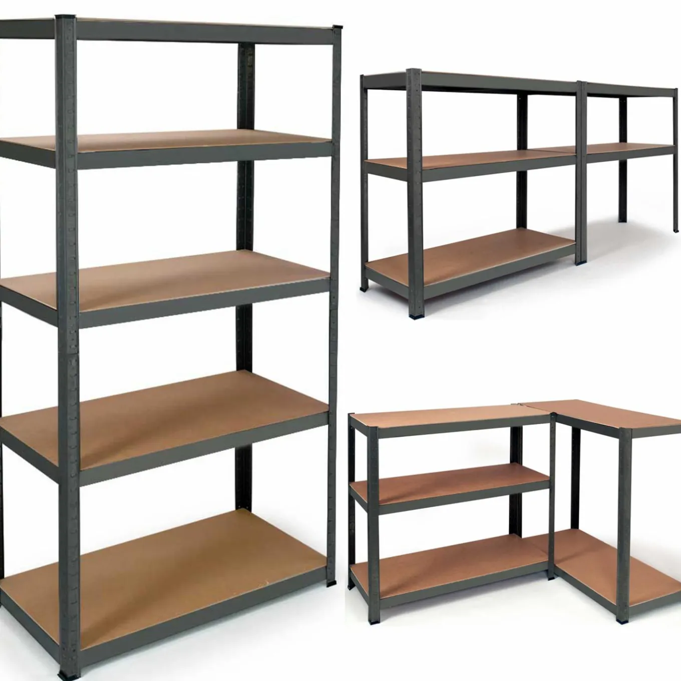 IDMarket Étagère métallique modulable 5 plateaux* Etagères Charges Lourdes|Meubles Bricolage Et Rayonnage