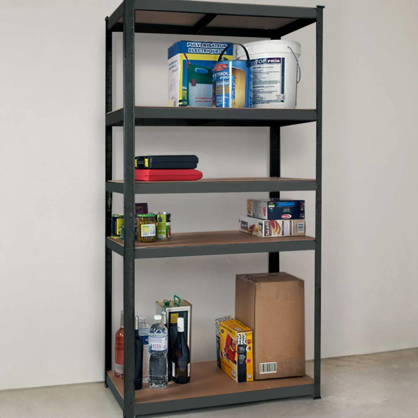 IDMarket Étagère métallique modulable 5 plateaux* Etagères Charges Lourdes|Meubles Bricolage Et Rayonnage