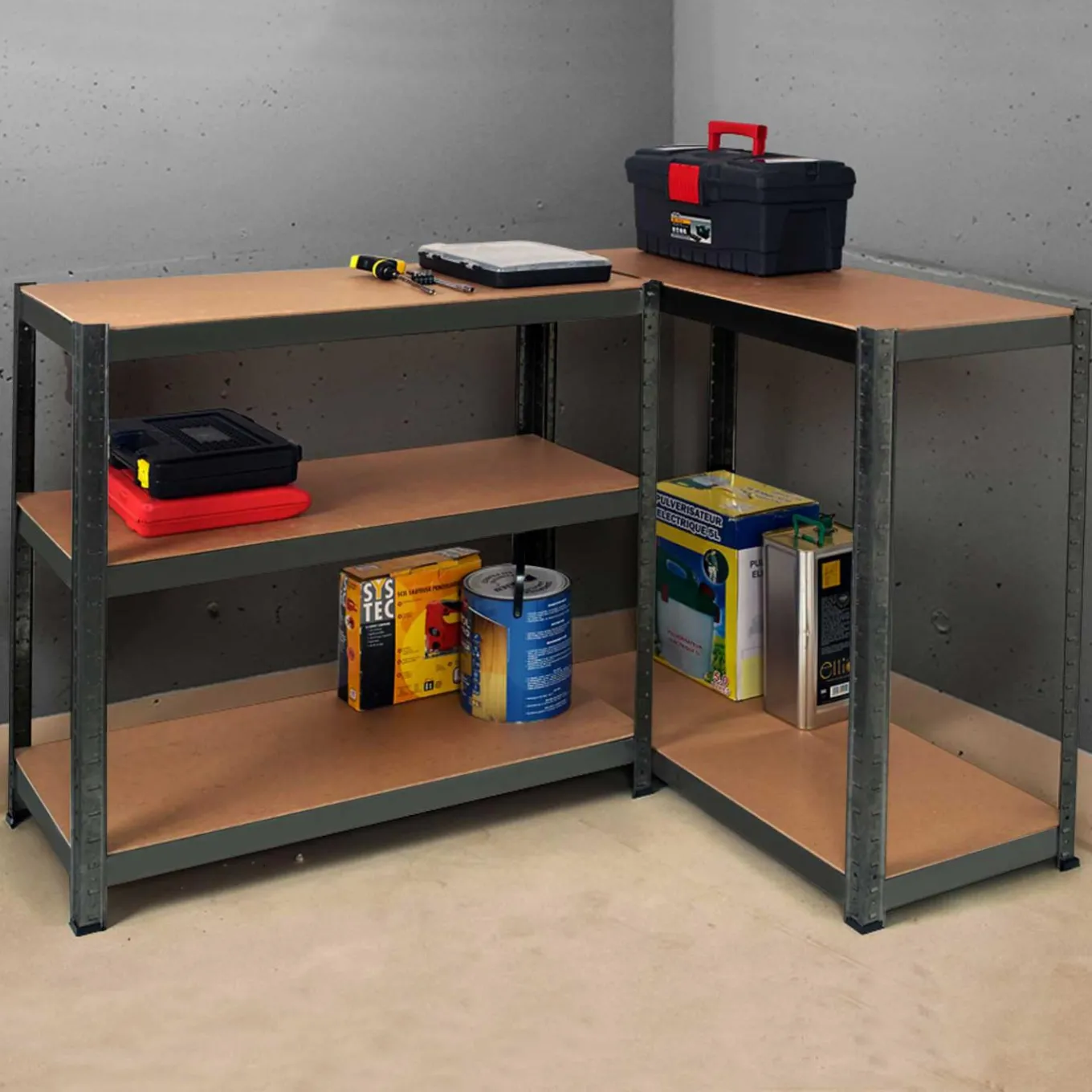 IDMarket Étagère métallique modulable 5 plateaux* Etagères Charges Lourdes|Meubles Bricolage Et Rayonnage