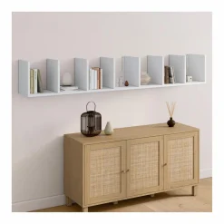 IDMarket Étagère murale suspendue double position blanche 190 cm* Etagères|Petits Meubles