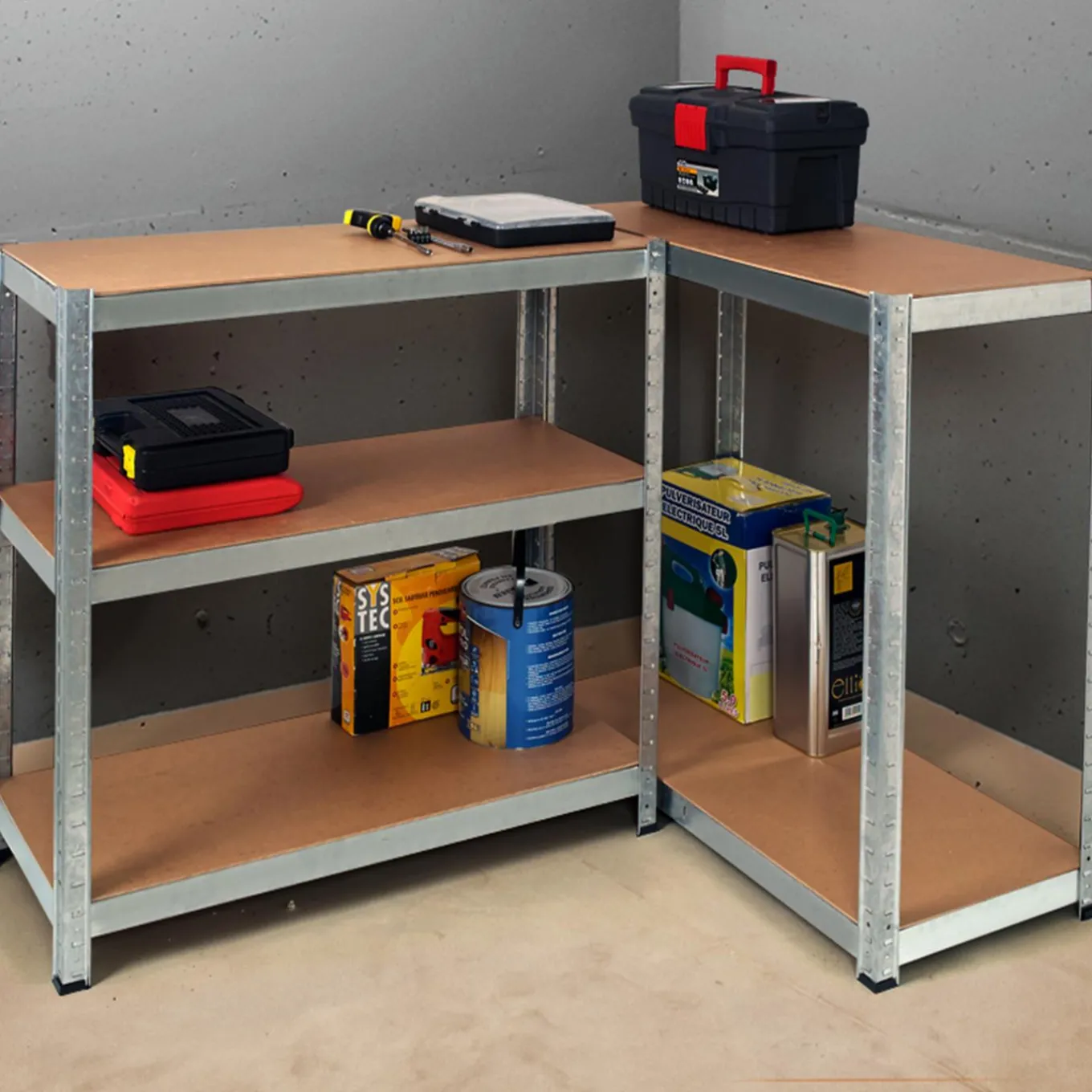 IDMarket Étagères modulables charges lourdes en métal* Etagères Charges Lourdes|Meubles Bricolage Et Rayonnage