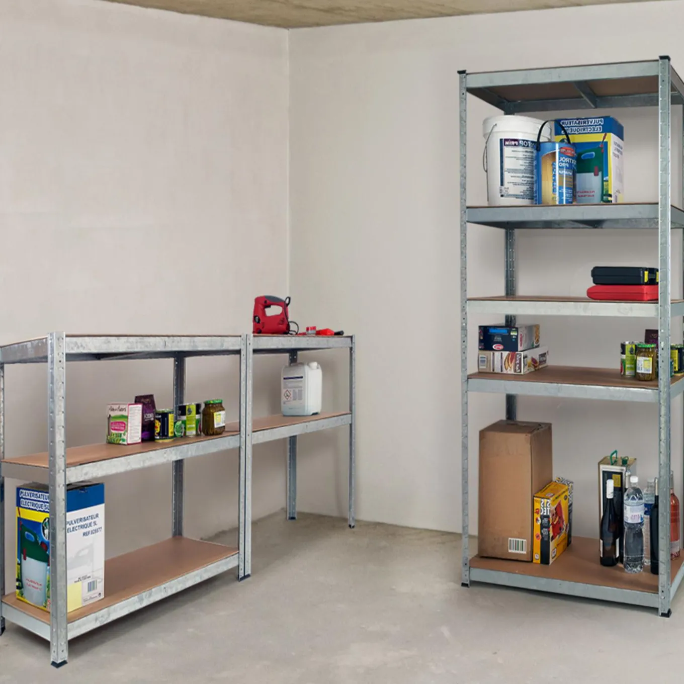 IDMarket Étagères modulables charges lourdes en métal* Etagères Charges Lourdes|Meubles Bricolage Et Rayonnage