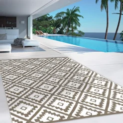 IDMarket Tapis d'extérieur pour terrasse couleur taupe* Revêtement Sol Extérieur