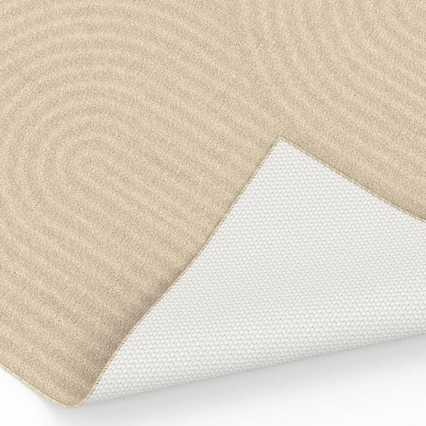 IDMarket Tapis d'intérieur rectangle à motifs circulaire beige 160 x 220 cm* Décoration Et Accessoires