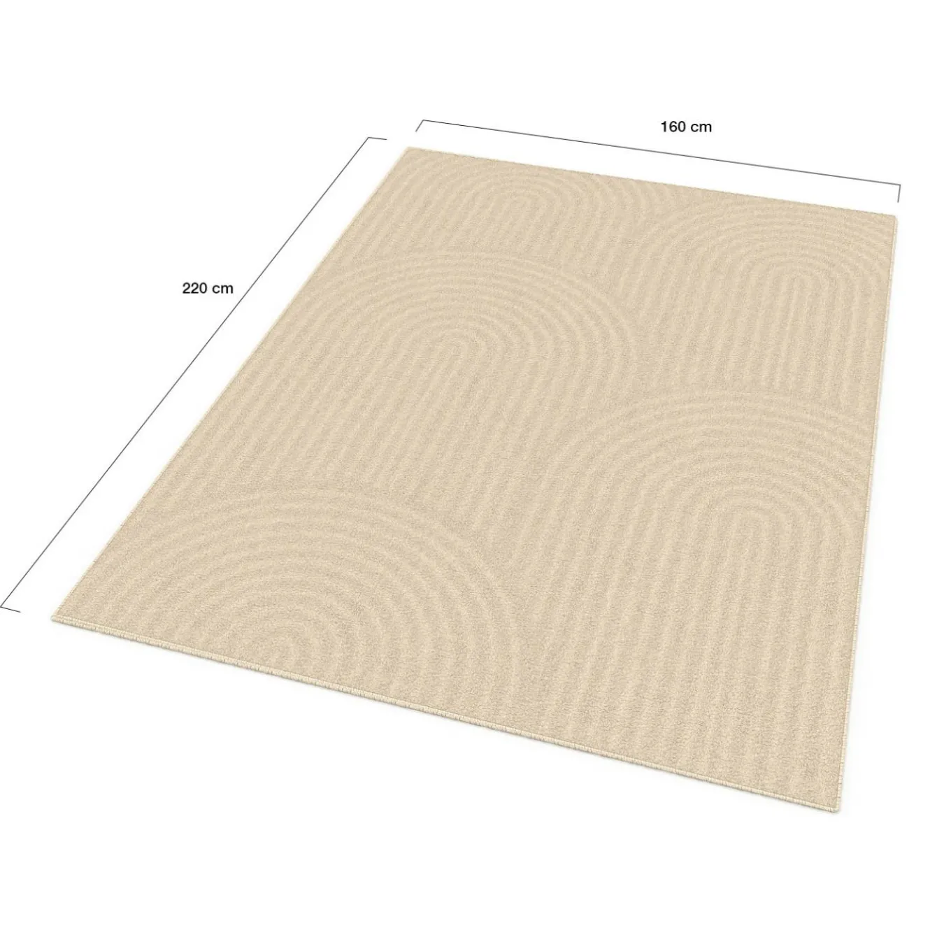 IDMarket Tapis d'intérieur rectangle à motifs circulaire beige 160 x 220 cm* Décoration Et Accessoires