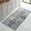 IDMarket Tapis en vinyle effet carreaux de ciment noir et blanc 66 x 160 cm* Décoration Et Accessoires