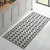 IDMarket Tapis en vinyle effet mosaïque noir et blanc 66 x 160 cm* Décoration Et Accessoires