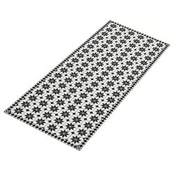 IDMarket Tapis en vinyle effet mosaïque noir et blanc 66 x 160 cm* Décoration Et Accessoires