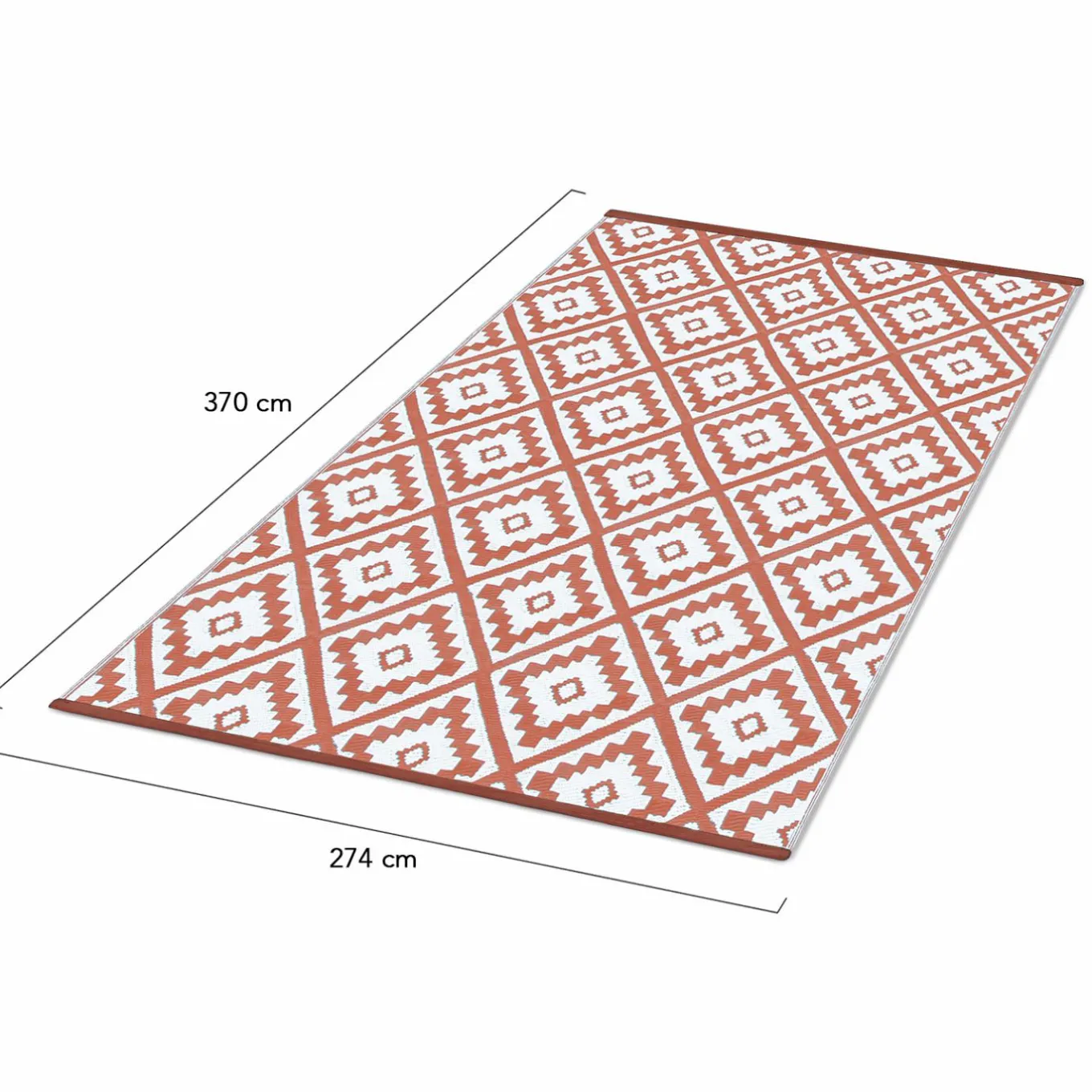 IDMarket Tapis extérieur terracotta motifs géométriques 270 x 370 cm* Revêtement Sol Extérieur