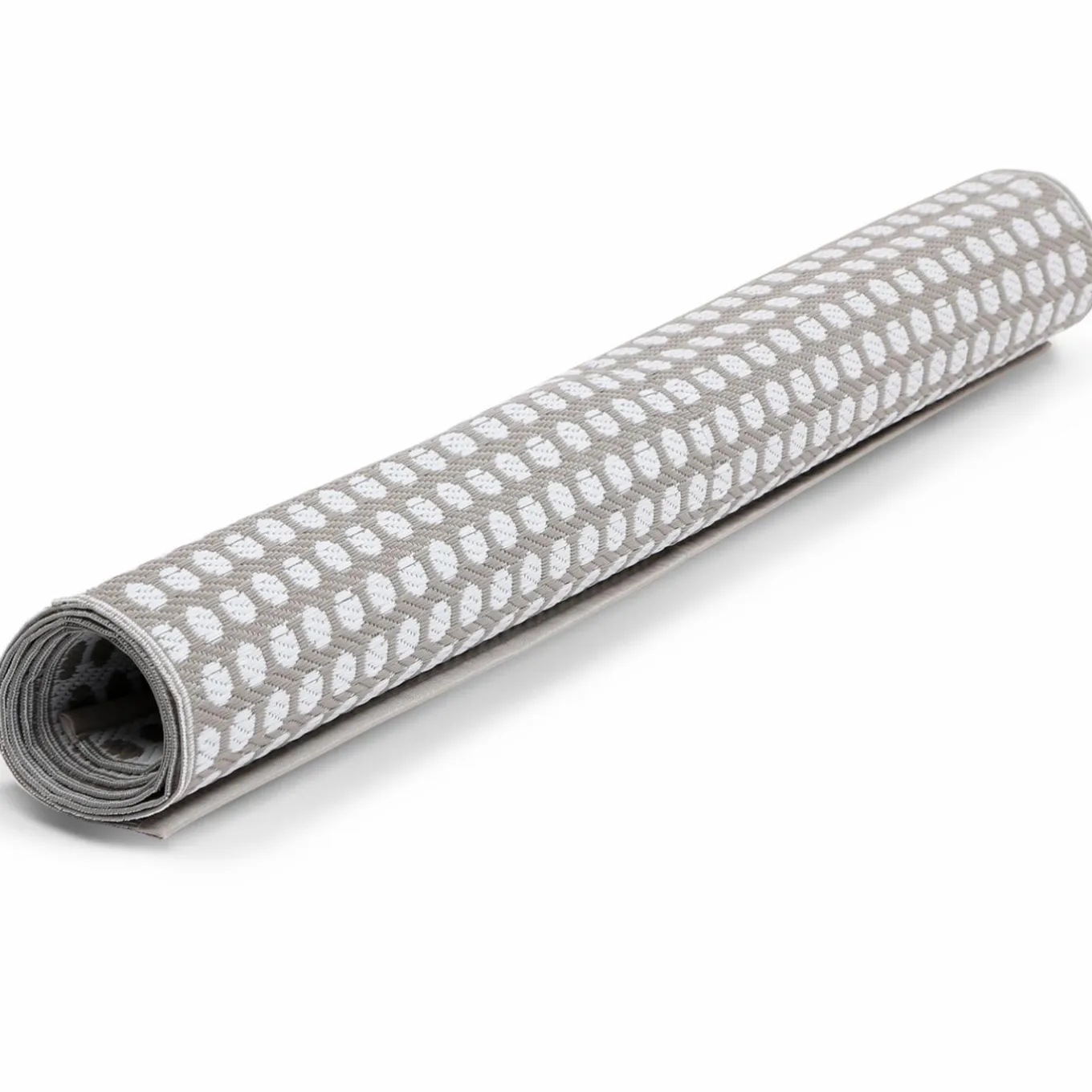 IDMarket Tapis extérieur terrasse motifs ronds beiges et blancs 180 x 280 cm* Revêtement Sol Extérieur