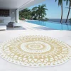 IDMarket Tapis extérieur terrasse motifs maoris blanc et naturel 150 cm* Revêtement Sol Extérieur