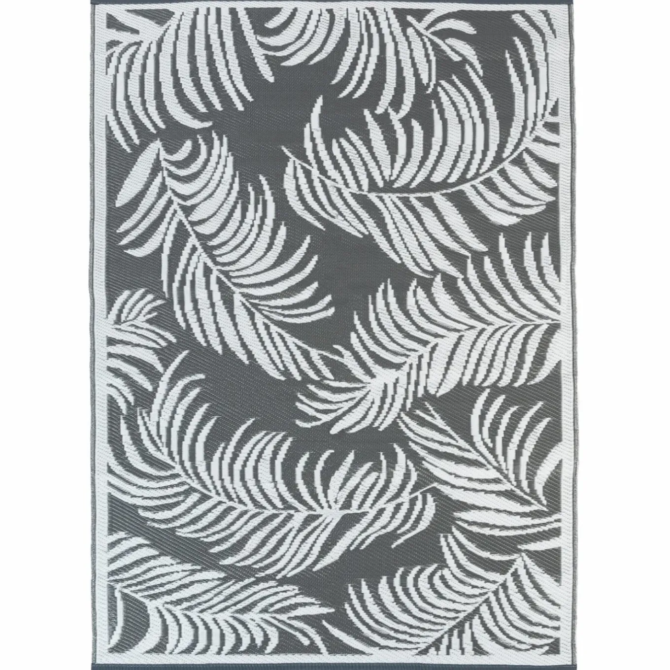 IDMarket Tapis extérieur terrasse motifs tropicaux gris et blancs 180 x 280 cm* Revêtement Sol Extérieur